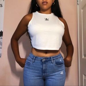 Adidas white and black tank top🌊